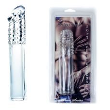 Подовжуюча насадка на пеніс з шипами прозора Boss Series Perfect Sleeve