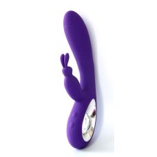 Вибратор Пульсатор с отростком для клитора из медицинского силикона фиолетового цвета Boss series Bella