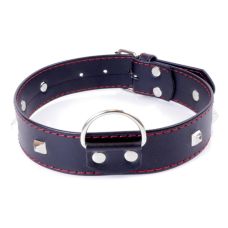 Ошейник с металлическими заклепками БДСМ из искусственной кожи черного цвета Fetish Boss Series