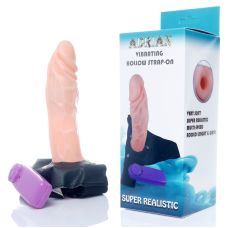 Реалістичний Страпон порожнистий Чоловічий з вібрацією і еластичним ременем BOSS Adrian Hollow