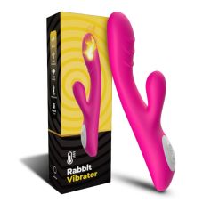 Вібратор з відростком для клітора та функцією підігріву рожевого кольору Boss series Spark