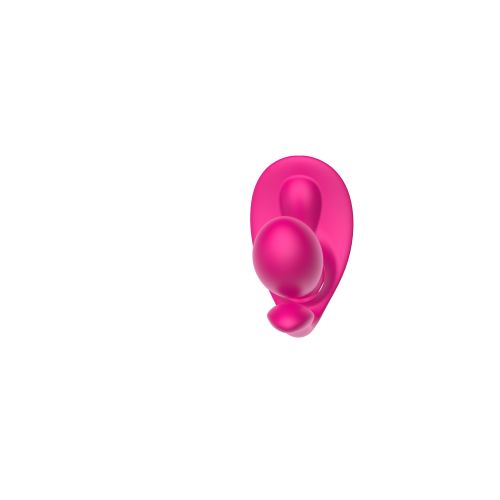 Вибратор 3в1 вагинальный с анальным и клиторальным стимулятором и функцией подогрева с пультом ДУ розового цвета Boys of Toys Remote wearable vibrator 