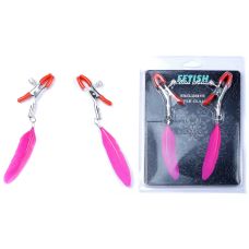 Зажимы для сосков с розовыми перышками BOSS of TOYS Fetish Boss Series №13