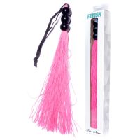 Флогер силиконовый розового цвета с черной шарообразной ручкой BOSS of TOYS Fetish Boss Series Whip 10