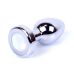 Анальная пробка серебристого цвета с разноцветным камушком Boss of toys Boss Series Jewellery PLUG Disco Flashlight размер S