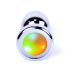 Анальная пробка серебристого цвета с разноцветным камушком Boss of toys Boss Series Jewellery PLUG Disco Flashlight размер S