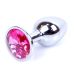 Анальна пробка S сріблястого кольору із кристалом рожевого кольору BOSS of TOYS Jewellery plug