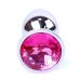 Анальна пробка S сріблястого кольору із кристалом рожевого кольору BOSS of TOYS Jewellery plug