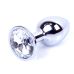 Анальная пробка с камешком серебристого цвета Boss of toys Boss Series Jewellery plug размер S Анальная пробка с камешком серебристого цвета Boss of toys Boss Series Jewellery plug размер S