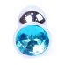 Анальная пробка S серебристого цвета с кристаллом голубого цвета BOSS of TOYS Jewellery plug  