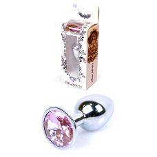 Анальна пробка S сріблястого кольору із кристалом BOSS of TOYS Jewellery PLUG