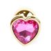 Анальная пробка S золотистого цвета с кристаллом в виде сердца малинового BOSS of TOYS Jewellery plug   Анальная пробка S золотистого цвета с кристаллом в виде сердца малинового BOSS of TOYS Jewellery plug
