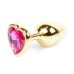 Анальная пробка S золотистого цвета с кристаллом в виде сердца малинового BOSS of TOYS Jewellery plug   Анальная пробка S золотистого цвета с кристаллом в виде сердца малинового BOSS of TOYS Jewellery plug