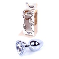 Анальна пробка S сріблястого кольору із кристалом у вигляді серця сріблястого кольору BOSS of TOYS Jewellery plug