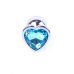 Анальная пробка серебристого цвета с голубым камушком в форме сердца Boss series Plug Jewellery Анальная пробка серебристого цвета с голубым камушком в форме сердца Boss series Plug Jewellery