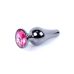 Анальная пробка из нержавеющей стали с малиновым камушком Boss series Plug Jewellery Dark Silver Butt Plug Pink Анальная пробка из нержавеющей стали с малиновым камушком Boss series Plug Jewellery Dark Silver Butt Plug Pink
