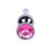 Анальная пробка из нержавеющей стали с малиновым камушком Boss series Plug Jewellery Dark Silver Butt Plug Pink Анальная пробка из нержавеющей стали с малиновым камушком Boss series Plug Jewellery Dark Silver Butt Plug Pink