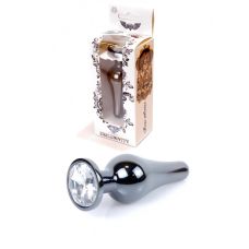 Анальна пробка з камінчиком сріблястого кольору Boss series Boss of toys розмір S