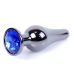 Анальна пробка сріблястого кольору із кристалом блакитного кольору BOSS of TOYS Jewellery BUTT PLUG
