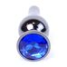Анальна пробка сріблястого кольору із кристалом блакитного кольору BOSS of TOYS Jewellery BUTT PLUG