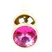 Анальна пробка золотистого кольору та малиновий кристал BOSS of TOYS Jewellery BUTT plug