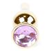 Анальная пробка золотистого цвета с кристаллом розового цвета BOSS of TOYS Jewellery BUTT plug