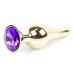 Анальна пробка золотистого кольору із кристалом фіолетового кольору BOSS of TOYS Jewellery BUTT plug Анальна пробка золотистого кольору із кристалом фіолетового кольору BOSS of TOYS Jewellery BUTT plug