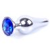 Анальна пробка сріблястого кольору із кристалом синього кольору BOSS of TOYS Jewellery BUTT PLUG