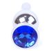 Анальна пробка сріблястого кольору із кристалом синього кольору BOSS of TOYS Jewellery BUTT PLUG