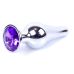 Анальна пробка сріблястого кольору із кристалом фіолетового кольору BOSS of TOYS Jewellery BUTT PLUG