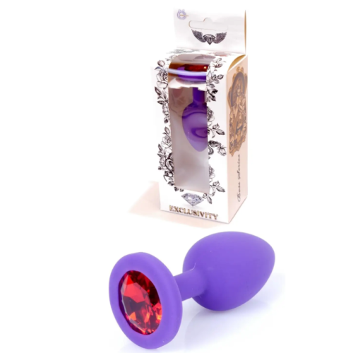Силиконовая анальная пробка Boss Series - Jewellery Purple Silicon PLUG Small Red S