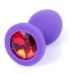 Анальна пробка М фіолетового кольору із кристалом червоного кольору BOSS of TOYS Jewellery plug