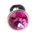 Анальна пробка S золотистого кольору із кристалом малинового кольору BOSS of TOYS Jewellery plug
