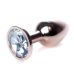 Анальная пробка S золотистого цвета с кристаллом серебристого цвета BOSS of TOYS Jewellery plug