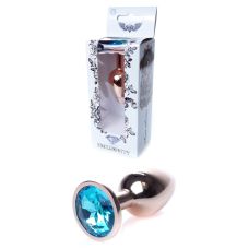 Анальная пробка с кристаллом голубого цвета BOSS of TOYS Jewellery plug