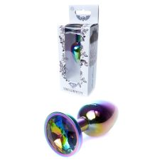 Анальная пробка с камушком радужного цвета Boss of toys Boss Series Jewellery Multicolour Plug Clear размер S