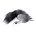 Анальний корок сріблястого кольору з хвостом чорного кольору Boss Series Boss of toys Fox Tail Black розмір XXL Анальний корок сріблястого кольору з хвостом чорного кольору Boss Series Boss of toys Fox Tail Black розмір XXL