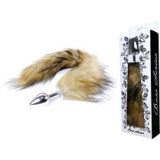 Анальний корок сріблястого кольору з хвостом коричневого кольору Boss Series Boss of toys Fox Tail Brown розмір XL