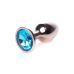 Анальна пробка золотистого кольору з блакитним камінчиком Boss series Boss of toys Jewellery розмір S Анальна пробка золотистого кольору з блакитним камінчиком Boss series Boss of toys Jewellery розмір S