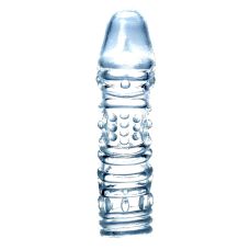 Подовжуюча рельєфна насадка на пеніс з шипами прозора Boss Series Penis Sleeve