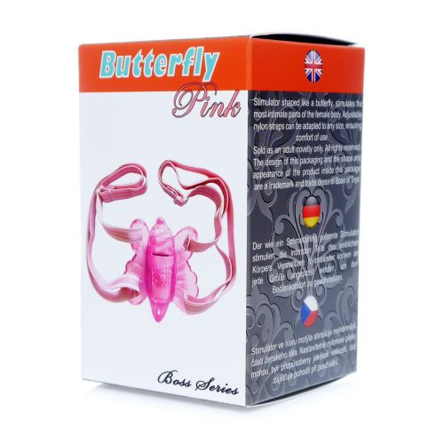 Вибро-стимулятор бабочка для клитора розовая Butterfly