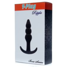 Анальний корок чорного кольору Boss of toys Boss Series T Plug Ripple Black