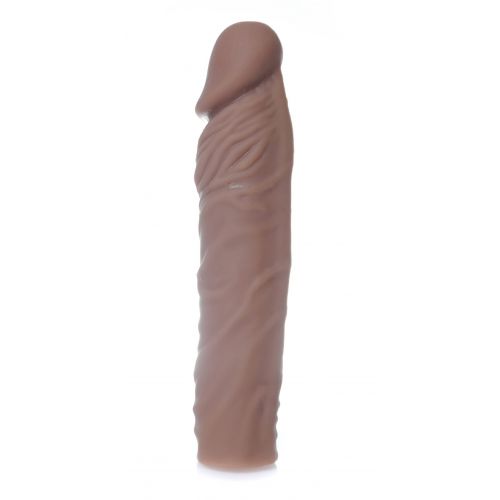 Насадка презерватив удлиняющая +4 см и утолщающая +1 см член Boss Series Perfect Sleeve Mulatto