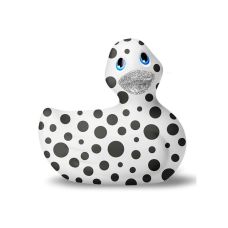 Уточка вибратор клиторальный белая в черную точку Big Teaze Toys I Rub My Duckie 