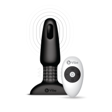Анальна пробка з вібрацією та пультом керування B-VIBE для еротичних ігор силіконова чорна