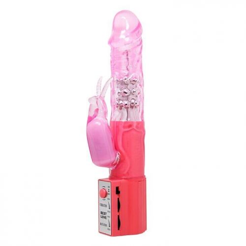 Вибратор с клиторальным отростком розовый Cute baby vibrator BW-004102