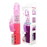 Вібратор з кліторальним відростком рожевий Lybaile Cute baby vibrator 
