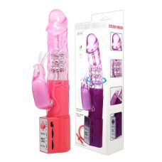 Вібратор з кліторальним відростком рожевий Lybaile Cute baby vibrator 