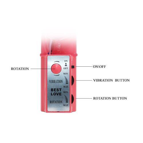 Вибратор с стимулятором клитора и вращающейся головкой LYBAILE фиолетовый