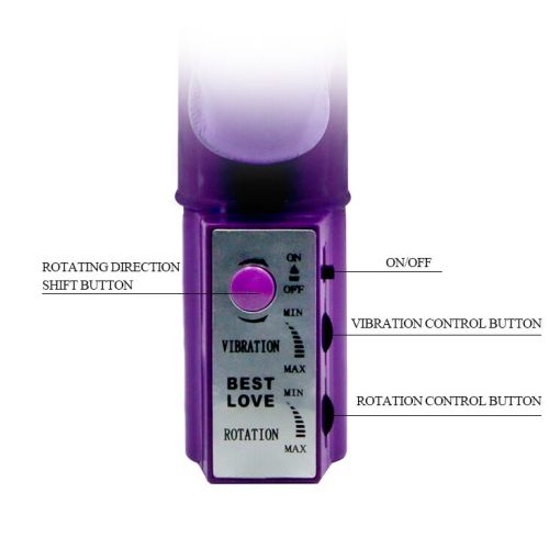 Вибратор с функцией вращения ствола и мощным клиторальным стимулятором фиолетовый LYBAILE  Вибратор с функцией вращения ствола и мощным клиторальным стимулятором фиолетовый LYBAILE